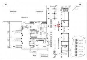 JR／立川駅／自由通路／№71駅看板・駅広告、位置図