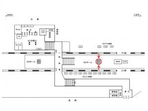 JR／大口駅／ホーム№B03&B04№04駅看板・駅広告、位置図