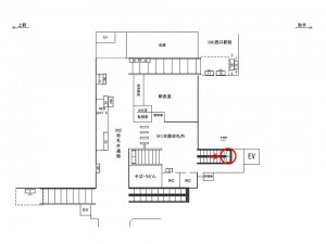 JR／南柏駅／本屋改札内／№3駅看板・駅広告、位置図