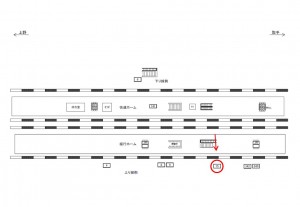 JR/天王台駅/上り線側/№15駅看板・駅広告、位置図