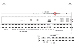 JR／目白駅／外回り線側／№105駅看板・駅広告、位置図
