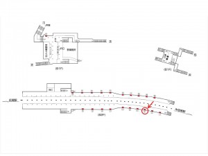 東京メトロ／恵比寿駅／日比谷線／№3駅看板・駅広告、位置図