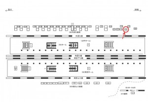 JR／恵比寿駅／外回り線側／№151駅看板・駅広告、位置図