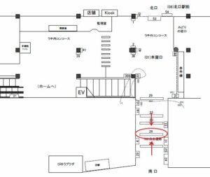 JR／金町駅／自由通路／№26駅看板・駅広告、位置図