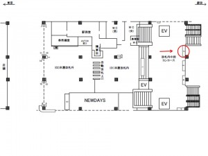 JR／検見川浜駅／本屋改札内№２駅看板・駅広告、位置図