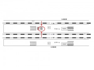 JR／千葉みなと駅／ホームベンチ№Ｂ03＆04№04駅看板・駅広告、位置図