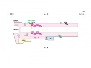京成　稲毛駅／／№2203駅看板・駅広告、位置図