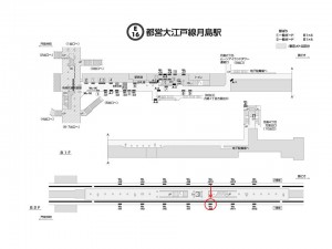 都営／月島駅／大江戸線Ｗ5-Ｈ9№9駅看板・駅広告、位置図