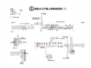 都営／上野御徒町駅／大江戸線Ｗ5-Ｃ12№12駅看板・駅広告、位置図