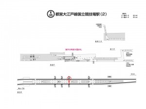 都営／国立競技場駅／大江戸線Ｗ5-Ｈ8№8駅看板・駅広告、位置図