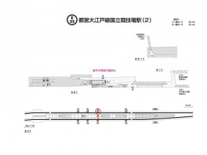 都営／国立競技場駅／大江戸線Ｗ5-Ｈ8№8駅看板・駅広告、位置図