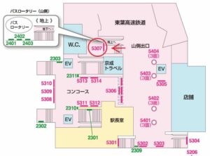 京成　勝田台駅／／№5307駅看板・駅広告、位置図