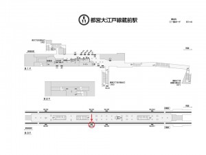 都営／蔵前駅／大江戸線Ｗ5-Ｈ3№3駅看板・駅広告、位置図