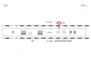 JR／鴨居駅／下り線前／№5駅看板・駅広告、位置図