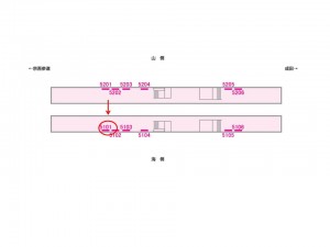 京成　公津の杜駅／／№5101駅看板・駅広告、位置図