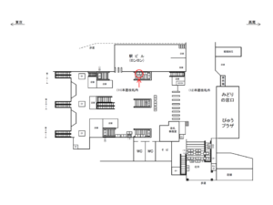 JR／三鷹駅／本屋改札内／№2駅看板・駅広告、位置図