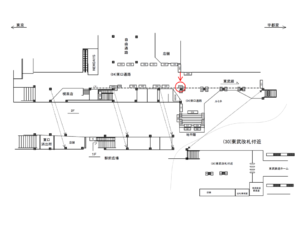 JR／大宮駅／東口通路／№142駅看板・駅広告、位置図