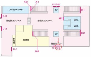 北総　印西牧の原駅／駅でん№Ｃ-3№3駅看板・駅広告、位置図