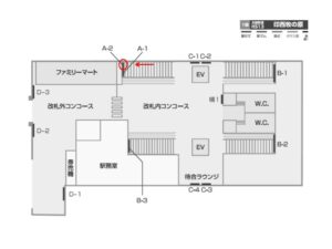 北総　印西牧の原駅／駅でん№Ａ-2№2駅看板・駅広告、位置図
