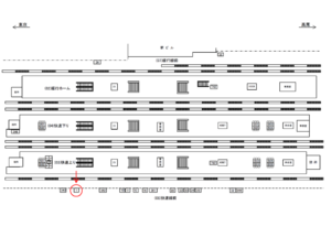 JR／三鷹駅／快速線前／№1駅看板・駅広告、位置図