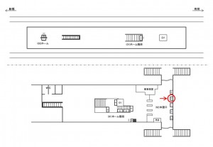 ゆりかもめ　お台場海浜公園駅／本屋口／№2駅看板・駅広告、位置図