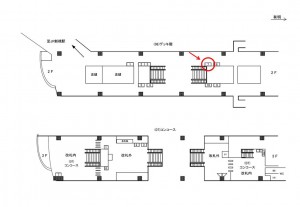 ゆりかもめ　新橋駅／デッキ階／№7駅看板・駅広告、位置図