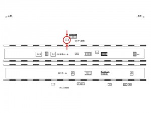 JR／天王台駅／下り線側／№6駅看板・駅広告、位置図