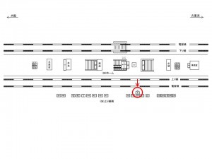 JR／鎌倉駅／上り線側／№6駅看板・駅広告、位置図