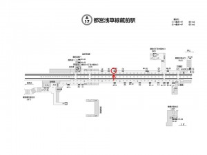 都営／蔵前駅／浅草線Ｗ1-10Ａ№10駅看板・駅広告、位置図