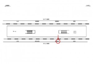 つくばエクスプレス／新御徒町駅／上り線側／№5駅看板・駅広告、位置図