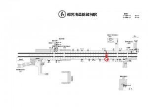 都営／蔵前駅／浅草線Ｗ1-17Ｂ№17駅看板・駅広告、位置図