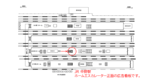 JR／中野駅／第3ホーム／№42駅看板・駅広告、位置図