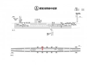 都営／中延駅／浅草線W5-4№4駅看板・駅広告、位置図