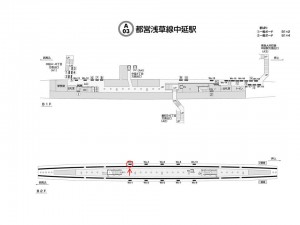 都営／中延駅／浅草線W5-2№2駅看板・駅広告、位置図