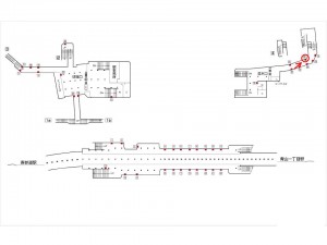 東京メトロ／外苑前駅／銀座線／№26駅看板・駅広告、位置図