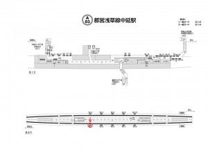 都営／中延駅／浅草線W5-1№1駅看板・駅広告、位置図