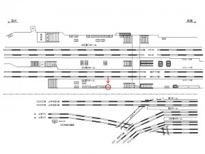 JR／代々木駅／第3ホーム／№115駅看板・駅広告、位置図