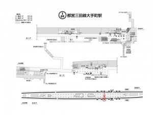 都営／大手町駅／三田線Ｗ5-31№31駅看板・駅広告、位置図