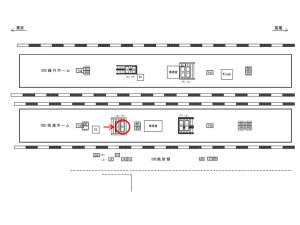JR／高円寺駅／快速ホーム／№21駅看板・駅広告、位置図