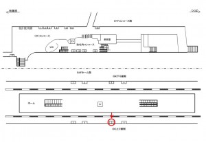 つくばエクスプレス／浅草駅／上り線側／№3駅看板・駅広告、位置図