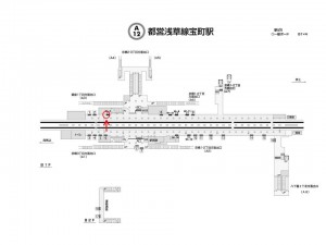 都営／宝町駅／浅草線W1-2A№A駅看板・駅広告、位置図
