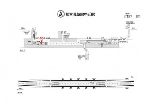 都営／中延駅／浅草線W5-12№12駅看板・駅広告、位置図