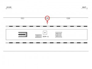 JR／北朝霞駅／ホーム／№122駅看板・駅広告、位置図