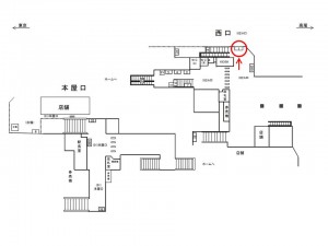 JR／東中野駅／本屋口／№1駅看板・駅広告、位置図