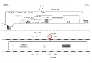 つくばエクスプレス/浅草駅/下り線側/№3駅看板・駅広告、位置図