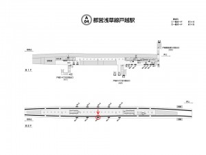 都営／戸越駅／浅草線W5-5№5駅看板・駅広告、位置図