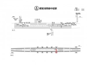 都営／中延駅／浅草線W5-9№9駅看板・駅広告、位置図