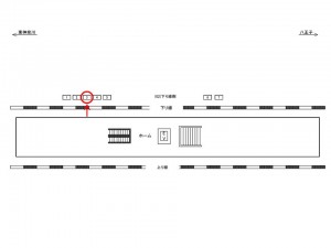 JR/八王子みなみ野駅/下り線側/№3駅看板・駅広告、位置図