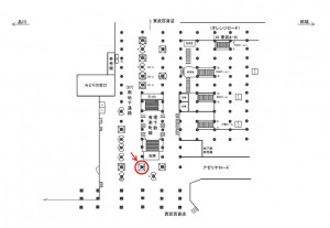 JR／池袋駅／南地下通路／№35駅看板・駅広告、位置図