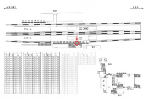 西武　新所沢駅／駅だて大型ボード／№28駅看板・駅広告、位置図